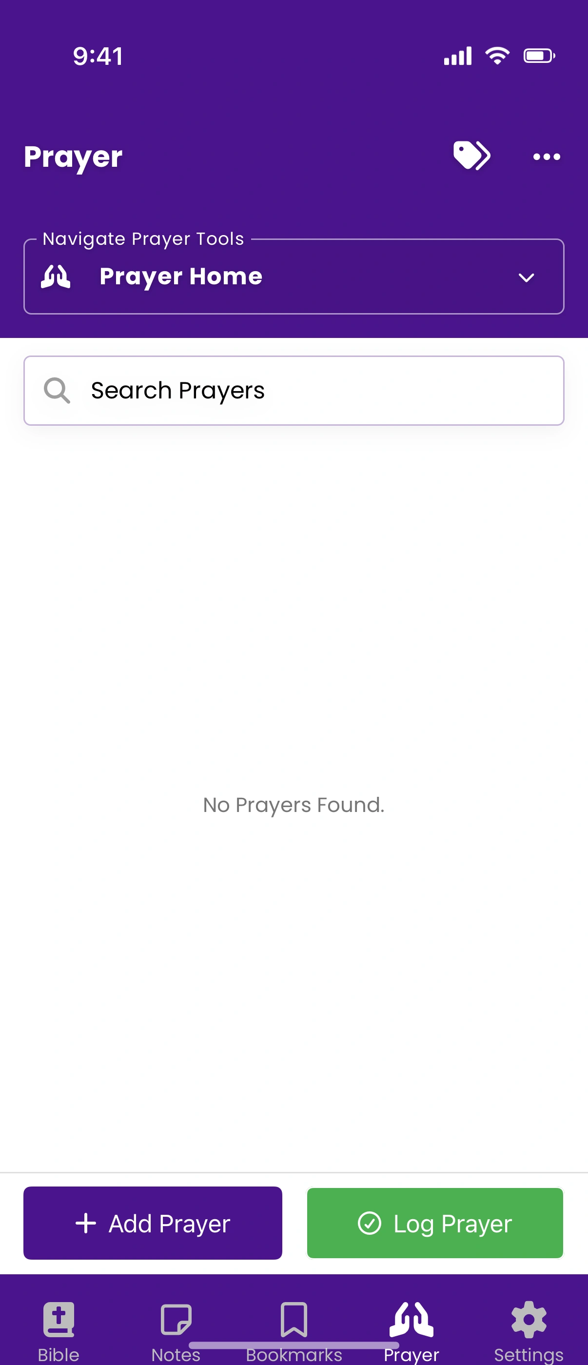 Pray Now timer in MySimpleBible