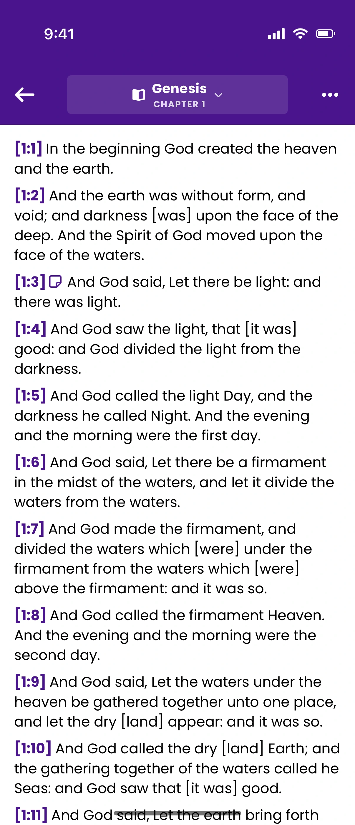 MySimpleBible running on iPhone